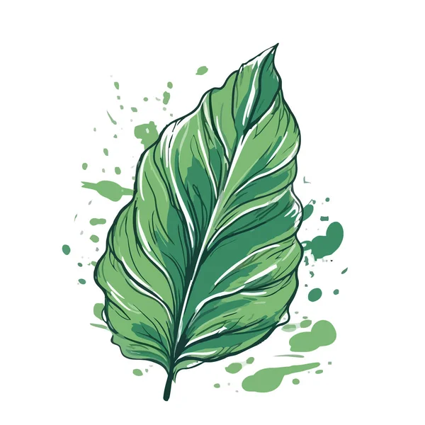 Immagine Foglia Disegno Del Logo Della Foglia Concetto Ecologia Illustrazione — Vettoriale Stock