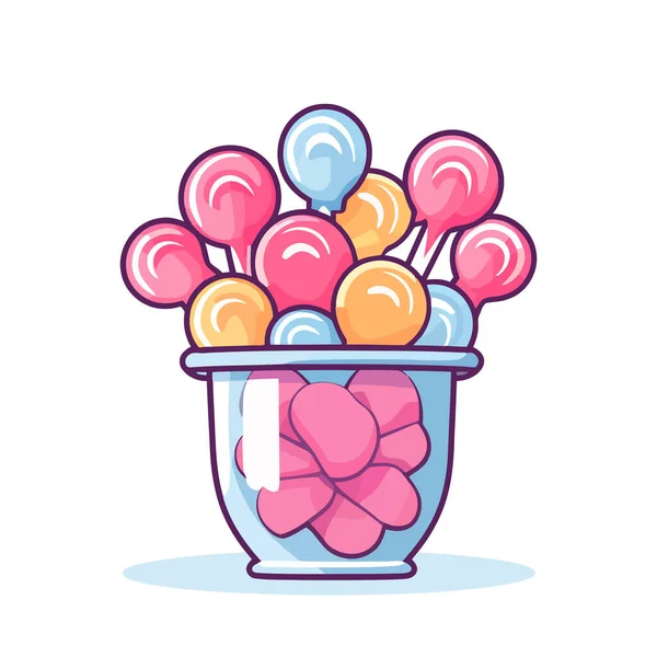 Lollipop Beeld Geïsoleerd Set Van Diverse Zoete Lolly Stok Zoete — Stockvector