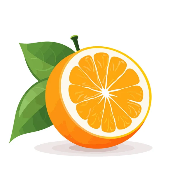 Apelsinikon Orange Bild Isolerad Skivad Orange Platt Design Vektorillustration — Stock vektor