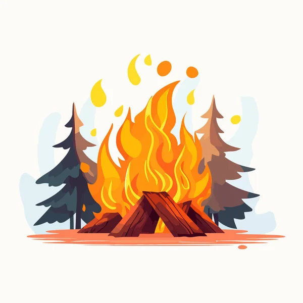 stock vector Bonfire image. Cute cartoon image of bonfire. Vector illustration. Generated AI