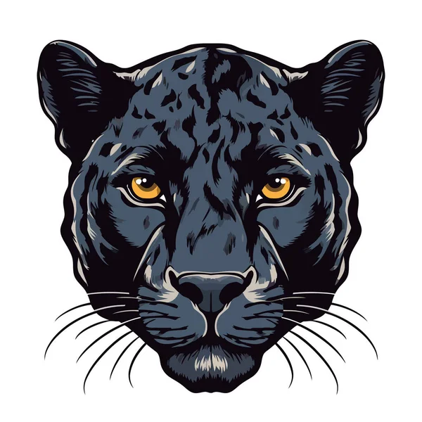 Дизайн Логотипа Головы Пантеры Абстрактное Рисование Лица Пантеры Милое Личико Лицензионные Стоковые Иллюстрации