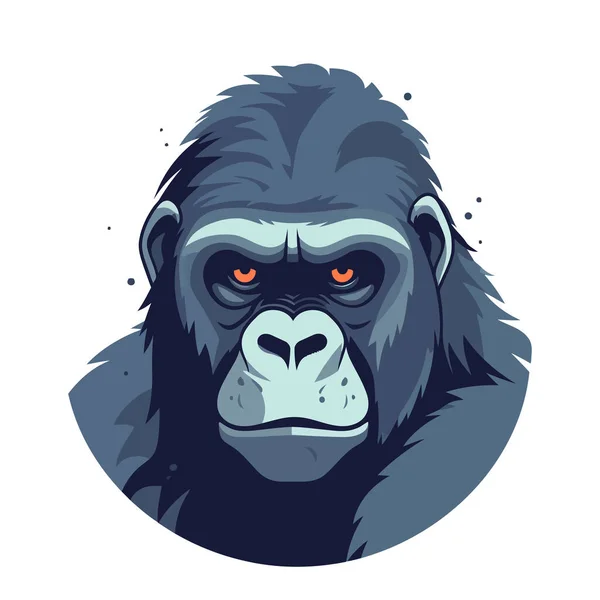 Logo Tête Gorille Design Dessin Abstrait Visage Gorille Mignon Visage — Image vectorielle
