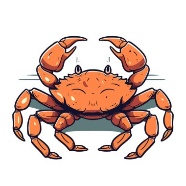 Yengeç logosu tasarımı. Soyut çizim yengeci. Tatlı yengeç izole edilmiş. Vektör illüstrasyonu