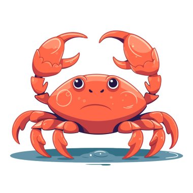 Yengeç logosu tasarımı. Soyut çizim yengeci. Tatlı yengeç izole edilmiş. Vektör illüstrasyonu