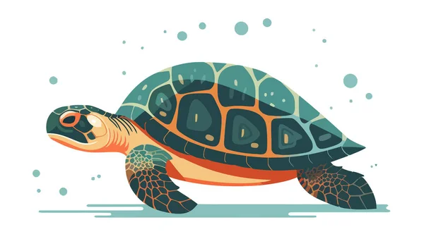 Schildpadbeeld Abstracte Tekenschildpad Leuke Schildpad Geïsoleerd Vectorillustratie — Stockvector