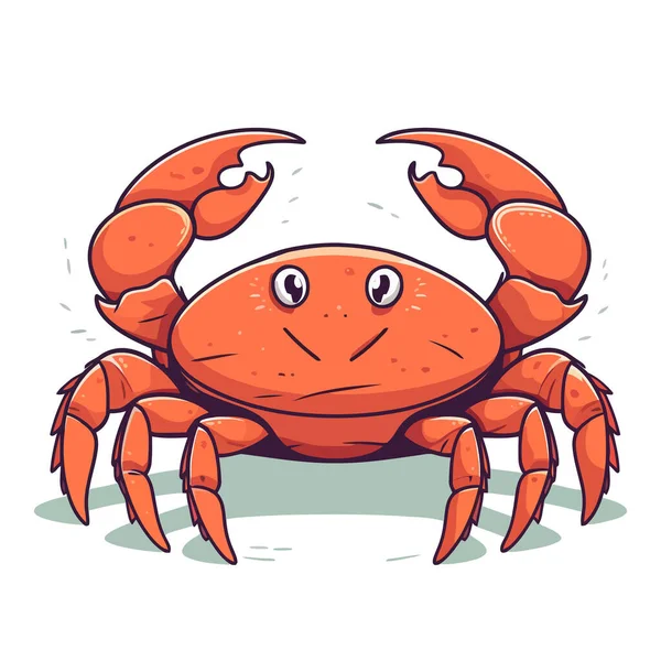 Crab Logo Design Abstract Drawing Crab Cute Crab Isolated Vector — Stock Vector