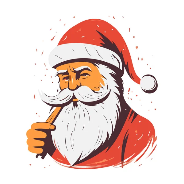 Дизайн Логотипа Санта Клауса Абстрактное Рисование Санта Клауса Симпатичная Векторная — стоковый вектор