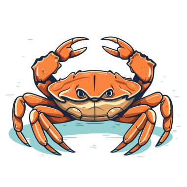 Yengeç logosu tasarımı. Soyut çizim yengeci. Tatlı yengeç izole edilmiş. Vektör illüstrasyonu