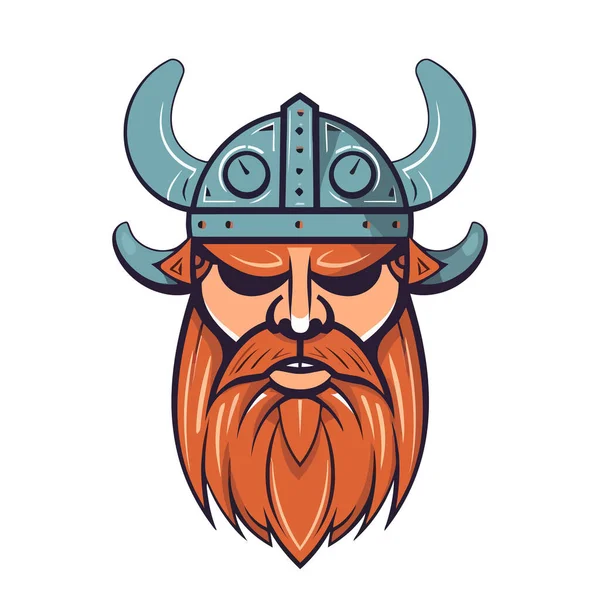 Голова Викинга Шлеме Дизайн Логотипа Викингов Векторная Иллюстрация — стоковый вектор