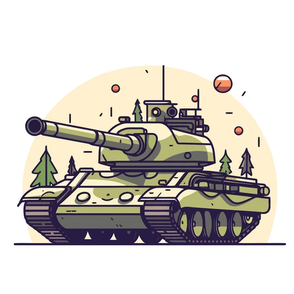 タンクのロゴデザイン 抽象描画タンク 孤立した戦車 ベクトルイラスト — ストックベクタ