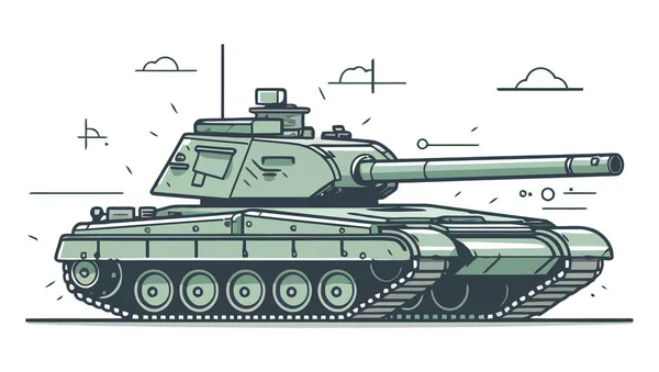Desain Logo Tank Tank Menggambar Abstrak Pertempuran Tank Terisolasi Ilustrasi - Stok Vektor