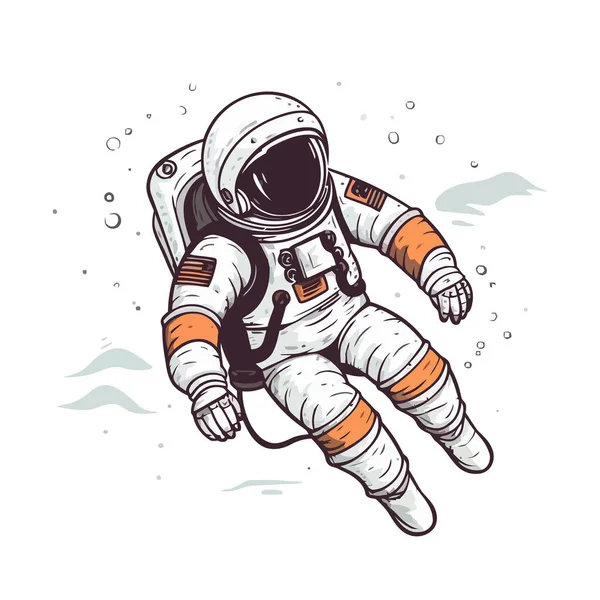 Astronaut Rymddräkt Söt Teckning Astronaut Vektorillustration — Stock vektor