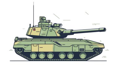 Tank logosu tasarımı. Soyut çizim tankı. Savaş tankı izole edildi. Vektör illüstrasyonu