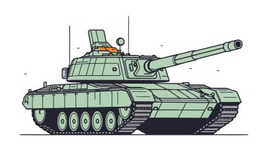 Tank logosu tasarımı. Soyut çizim tankı. Savaş tankı izole edildi. Vektör illüstrasyonu