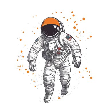 Uzay giysisi giymiş bir astronot. Güzel çizim astronotu. Vektör illüstrasyonu