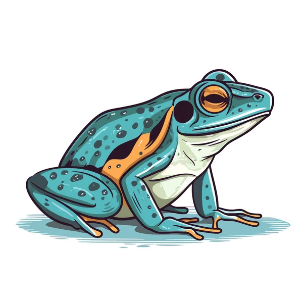 Логотип Лягушки Абстрактный Рисунок Лягушки Милая Жаба Изолирована Векторная Иллюстрация — стоковый вектор