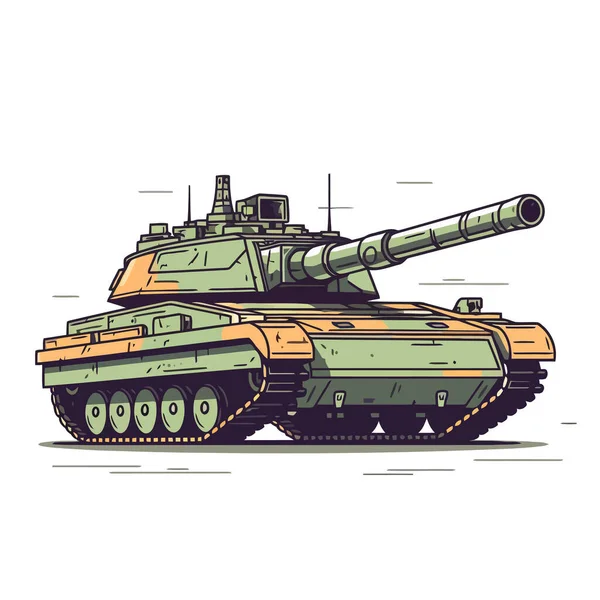 坦克标志设计 抽象绘图槽 战斗坦克被隔离了矢量说明 — 图库矢量图片