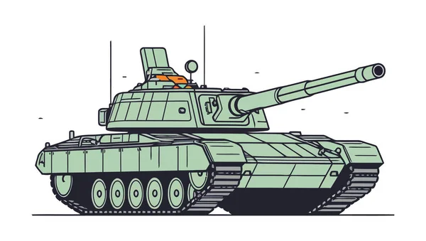 坦克标志设计 抽象绘图槽 战斗坦克被隔离了矢量说明 — 图库矢量图片