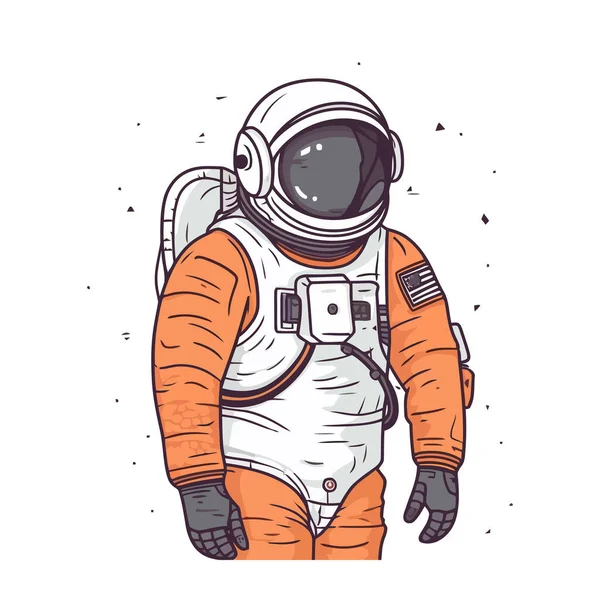 Astronaut Raumanzug Schleudert Nette Zeichnung Astronaut Vektorillustration — Stockvektor