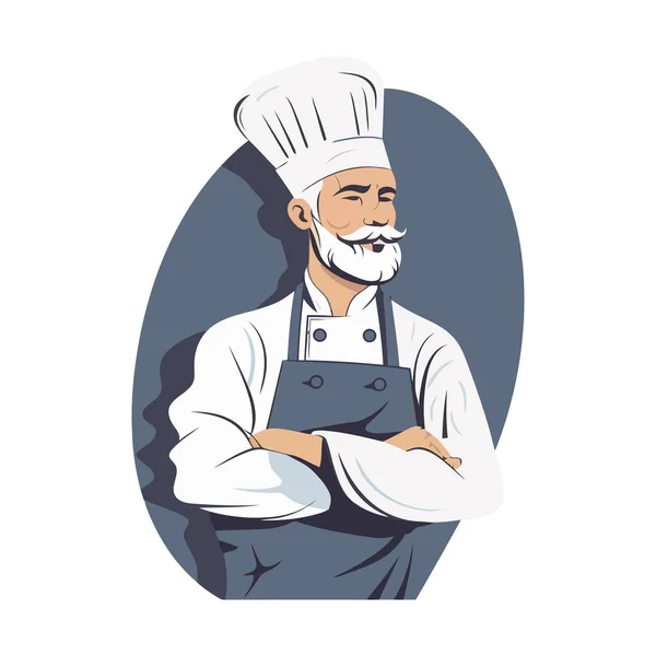 Logo Chef Design Dessin Abstrait Chef Cuisinier Boulanger Icône Logo — Image vectorielle