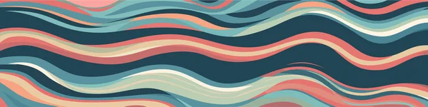 ダイナミックな波の背景 エレガントなカラフルなトレンディな背景 ヴィンテージのレトロなグルービーの背景 ベクトルイラスト — ストックベクタ