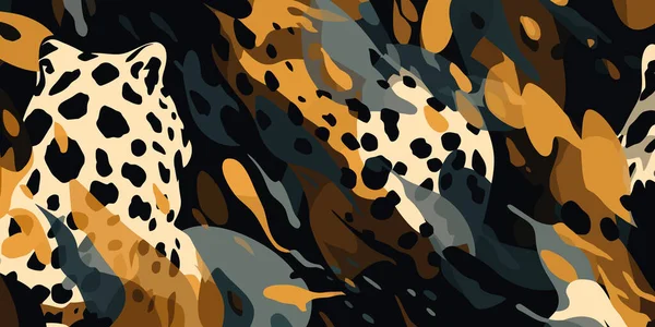 Leopardläder Läderstruktur Bakgrund Leopardhudens Struktur Vektorillustration — Stock vektor