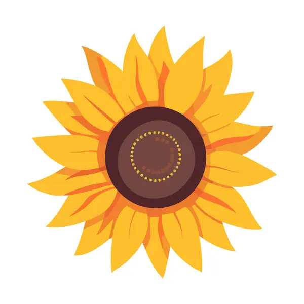 Ikona Słonecznika Słonecznik Odizolowany Ładny Symbol Słonecznika Płaskiej Konstrukcji Ilustracja — Wektor stockowy