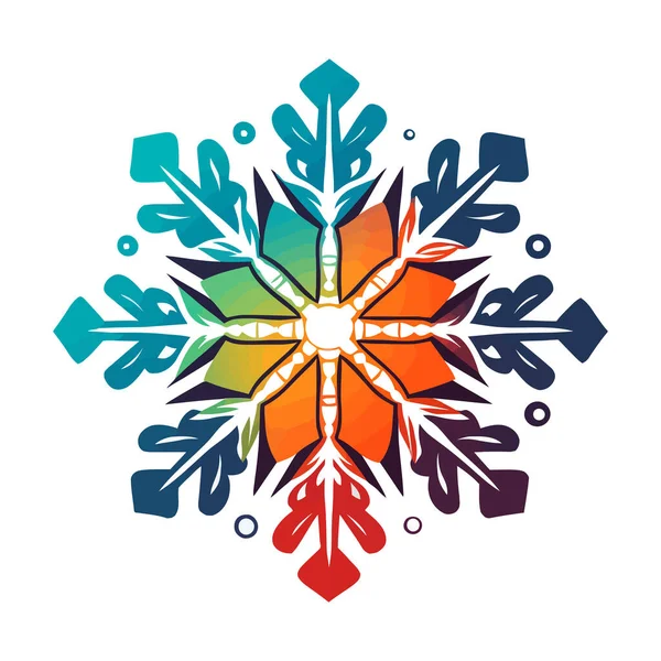 Icono Del Copo Nieve Copo Nieve Multicolor Abstracto Sobre Fondo — Vector de stock