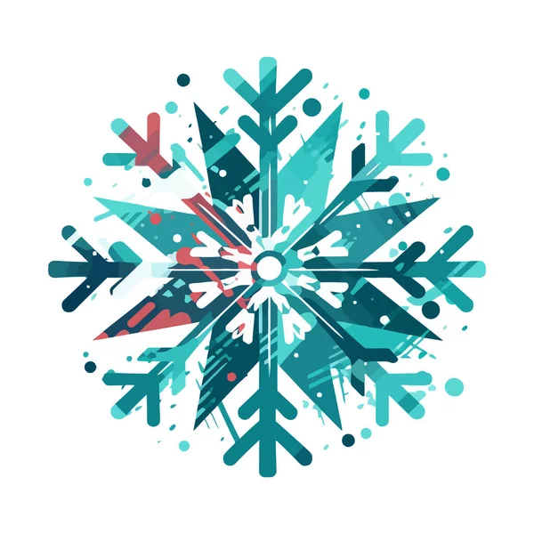 Schneeflockensymbol Abstrakte Bunte Schneeflocke Auf Weißem Hintergrund Vektorillustration — Stockvektor