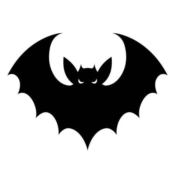 Icona Del Pipistrello Silhouette Pipistrello Simbolo Del Pipistrello Nero Illustrazione — Vettoriale Stock