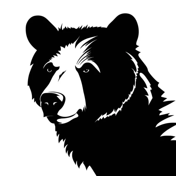熊头图标 熊的轮廓 黑熊的象征矢量说明 — 图库矢量图片
