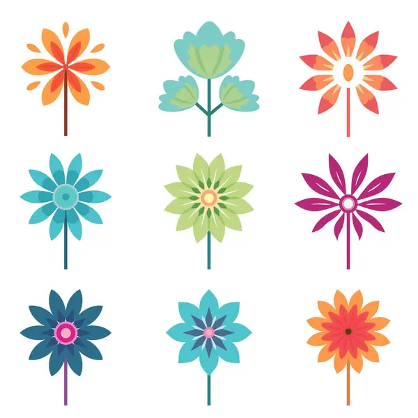 Иконки Цветов Набор Различных Цветов Коллекция Плоских Икон Цветов Векторная — стоковый вектор