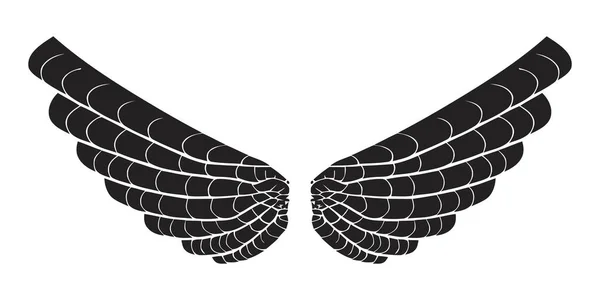 Icône Des Ailes Icône Noire Des Ailes Sur Fond Blanc — Image vectorielle