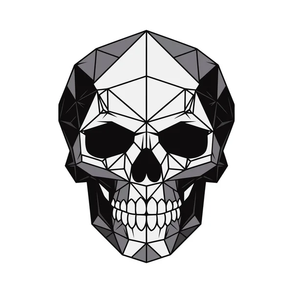 Menschlicher Schädel Totenkopf Silhouette Abstraktes Geometrisches Totenkopf Symbol Vektorillustration — Stockvektor