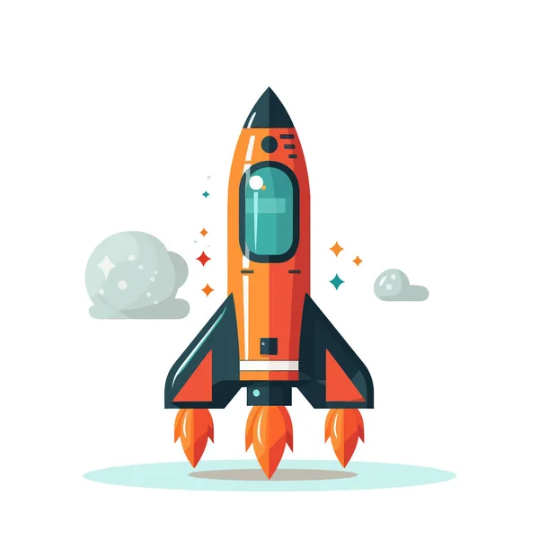 Rocket Icon Space Rocket Launch Spaceship Image Vector Illustration — Stock Vector