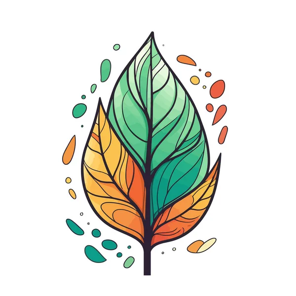 Изображение Листа Логотип Листа Экологическая Концепция Векторная Иллюстрация — стоковый вектор