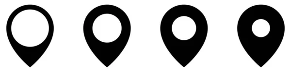 Standort Symbol Gesetzt Navigationszeiger Schwarzes Symbol Kartenpunkt Symbole Vektorillustration — Stockvektor