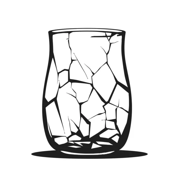 Glasscherben Für Getränke Vorhanden Riss Cup Symbol Auf Weißem Hintergrund — Stockvektor