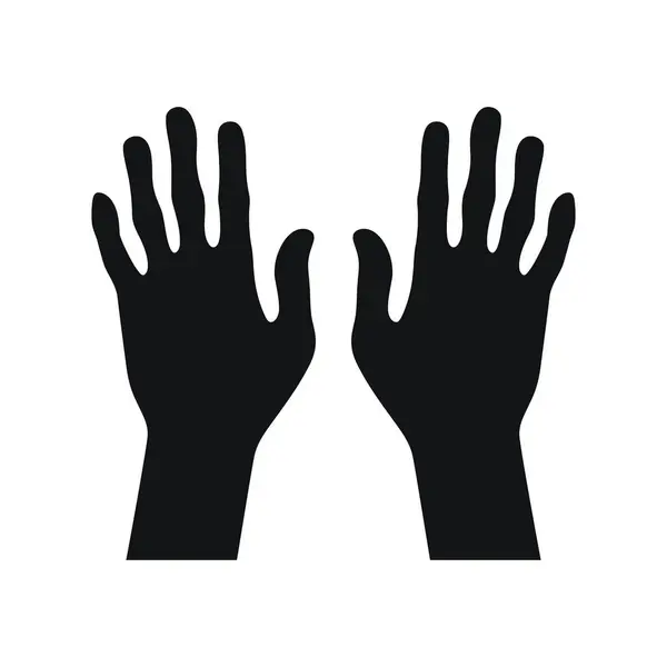 Ícone Das Mãos Silhuetas Mãos Humanas Sinal Palma Humana Ilustração — Vetor de Stock