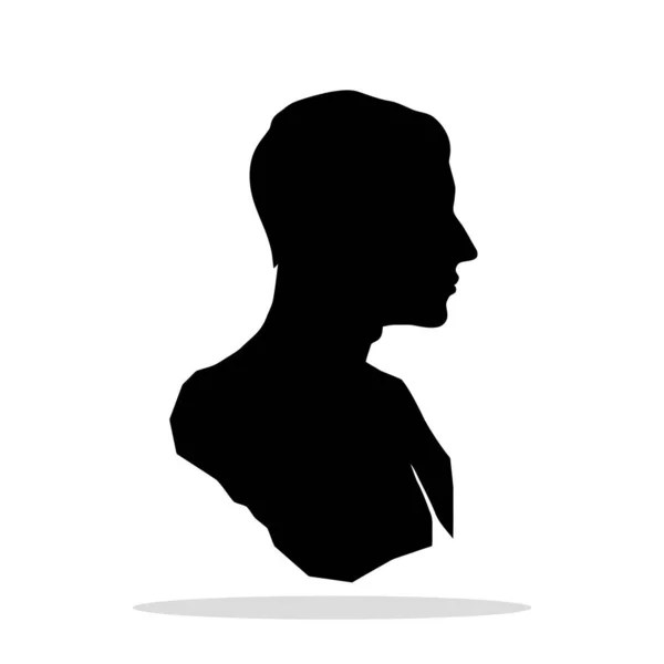 Human Head Icon Male Head Profile Silhouette Black Sign Human — Stock Vector