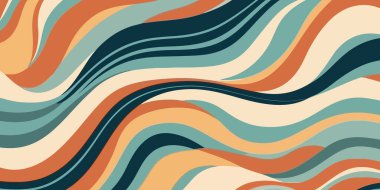 Dinamik dalgalı arka plan. Zarif, renkli, modaya uygun bir arka plan. Antika, modaya uygun bir arka plan. Vektör illüstrasyonu.