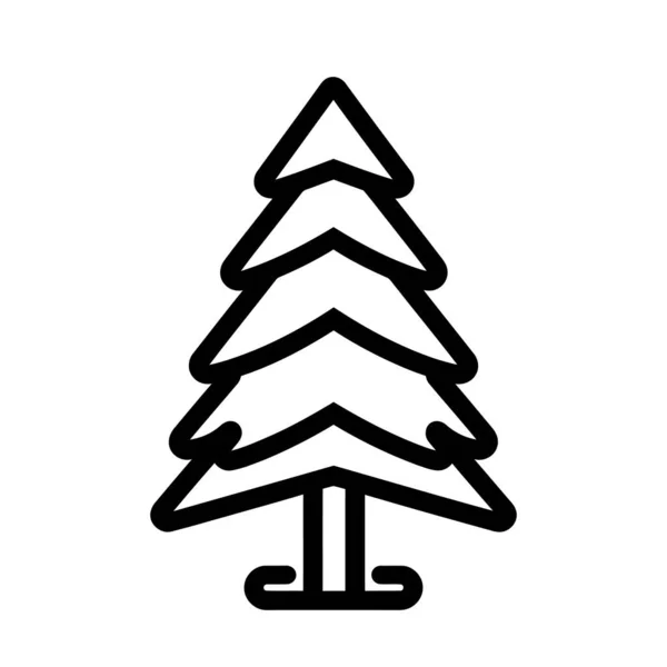 Christmas Tree Icon Black Outline Christmas Tree Icon White Background — Stock Vector