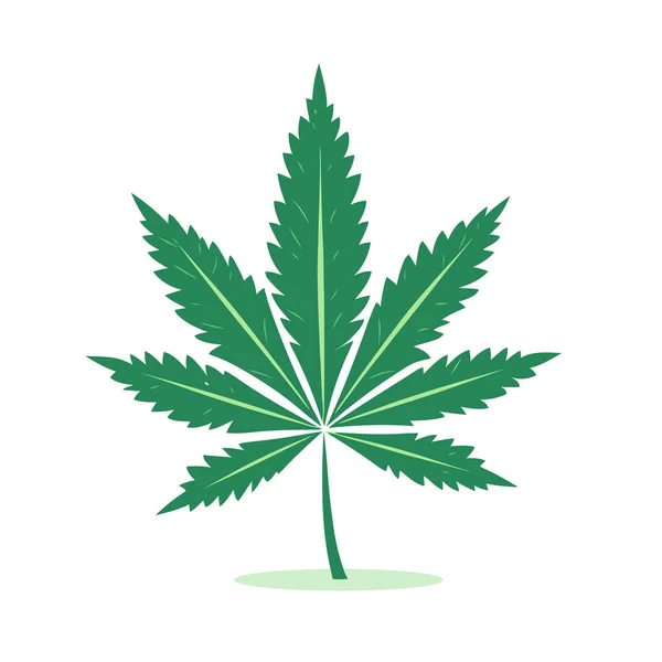 Hemp Leaf Icon Green Cannabis Leaf Icon Isolated Medical Hemp — Stock Vector