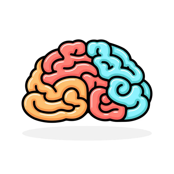 Значок Логотипа Мозга Икона Человеческого Мозга Творческий Простой Символ Разума — стоковый вектор