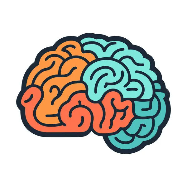 Значок Логотипа Мозга Икона Человеческого Мозга Творческий Простой Символ Разума — стоковый вектор