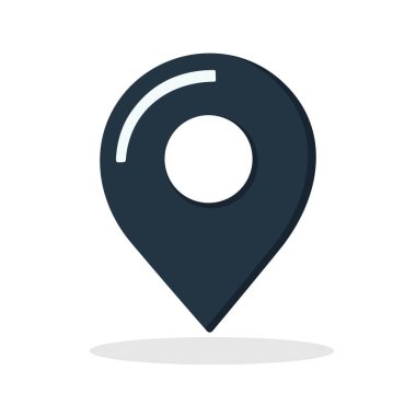 Konum sembolü. Harita işaretleyici simgesi. GPS simgesi izole edildi. Vektör illüstrasyonu