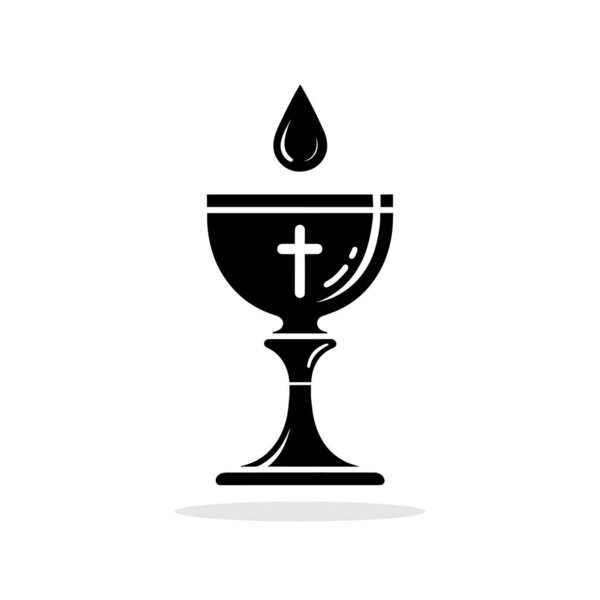 Holy Communion Cup. Chalice icon. Christian chalice. Christianity icon. Vector illustration