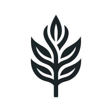 Yaprak simgesi. Düz tarzda şirin bir dal. Çevreye önem verme kavramı. Vektör illüstrasyonu