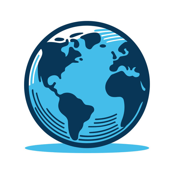 Значок "Земля глобуса" выделен на белом фоне. Globe Earth в плоском стиле. Векторная иллюстрация