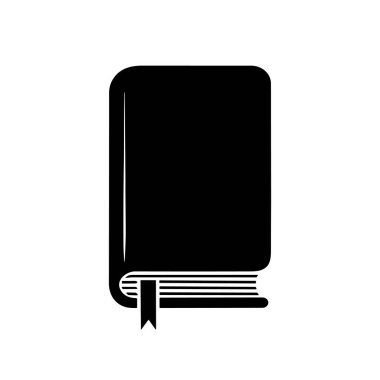 Kitap ikonu. Kitabın siyah silueti. Eğitim konsepti. Vektör illüstrasyonu.